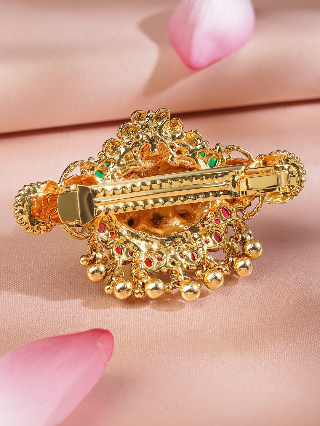 rubans-22k-gold-plated-ruby-pink-emerald-green-stone-studded-goddess-lakshmi-temple-hair-clip-with-hanging-beads-hair-accessories-1170742898.jpg