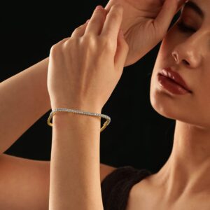 22K Gold plated Zirconia studded dainty Classy Bracelet - Gold