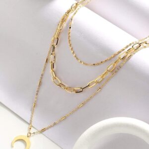 Gold Plated Handcrafted Interlinked Multi Layer Chain Necklace - Gold